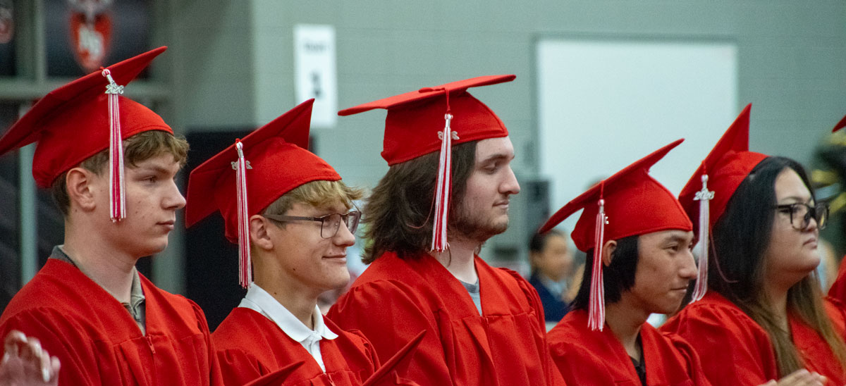 Students at graduation